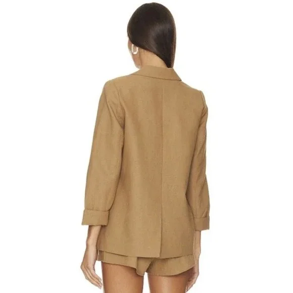 Cami NYC Owen Blazer Women's Size Small Brown Linen Solid Comfort Side Pockets